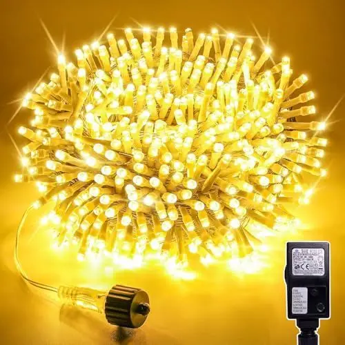 Produktbild: Soagrc LED Lichterkette Außen 10M 100LED Warmweiß IP44 Wasserdicht Strombetrieben, Outdoor Lichterkette mit 8 Modi Timer Verlängerbar für Garten Balkon Weihnachten Hochzeit Party