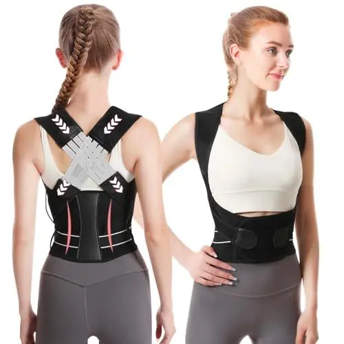 Produktbild: SOARFLY Rücken Geradehalter für Damen und Herren, Haltungskorrektur Bequem und Atmungsaktiv, Schultergurt Rücken Gurt Gerade Haltung Verstellbare zur Unterstützung von Nacken Rücken Schulter, M
