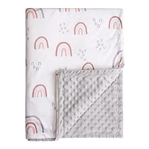 Produktbild: Soarwg Kids Babydecken 75 x 100 cm, Unisex, Neugeborene, dick, superweiche OEKO-TEX100 Regenbogen-Schlafdecken für Kleinkinder, Babys, Mädchen, Jungen, Kinderzimmer, Bettdecke, Geschenke