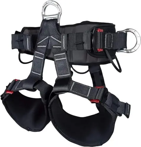 Produktbild: SOB Bergsteiger-Klettergurt, Halbkörpergurt Hochfestem Polyester Verdickte Sicherheitsgurt Klettergurt für Feuerrettung Bergsteigen Hochniveau Rescue Höhlenforschung Feuerrettung Equip