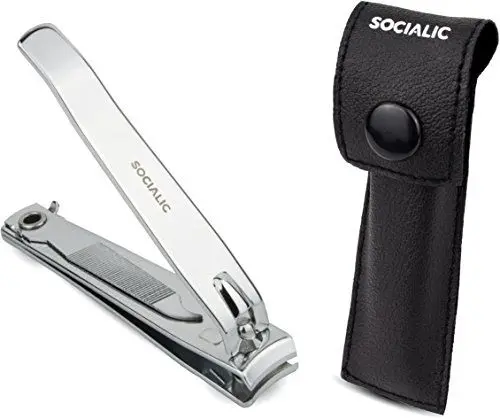 Produktbild: Socialic Premium Nagelknipser Set inkl. Etui und Nagelfeile - Scharfer Nagelzwicker aus rostfreiem Edelstahl | Nail Cutter geeignet für Fingernägel und Fußnägel | Perfekt für Maniküre und Pediküre