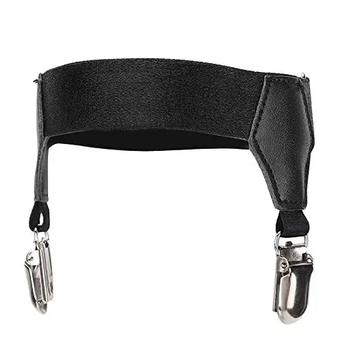 Produktbild: Sockenhalter aus Metall mit Doppelclips, verstellbare und rutschfeste Halter für Sockenhalter, oberschenkelhohe Hosenträger für Frauen und Mädchen, stilvoller Strumpfhalter mit Strumpfklammer