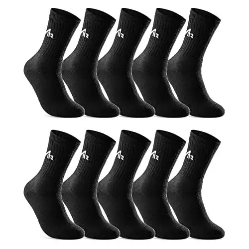 Produktbild: sockenkauf24 10 Paar i1R Sportsocken Tennissocken Herren Baumwolle 10300 (47-50 Schwarz)