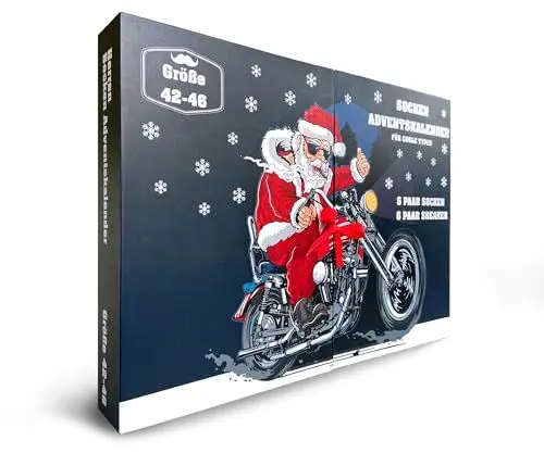 Produktbild: SOCKSWEAR ® | Adventskalender als Geschenk | 12 Paar Socken Für Herren | 24 Türchen Zum Aufklappen Mit Füßlingen + Langen Socken | Größe 42-46