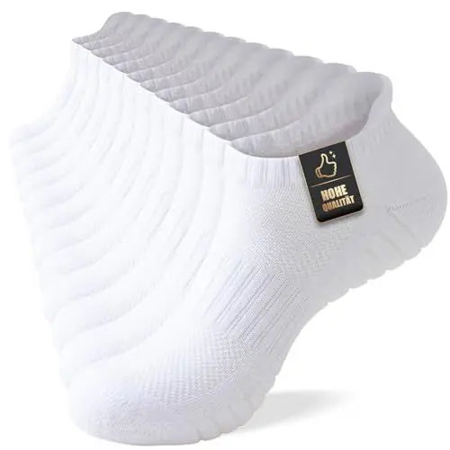 Produktbild: SockWaddles Sneaker Socken Herren Damen, Sportsocken mit Gepolstert，Sneakersocken Atmungsaktive Baumwolle Kurze Laufsocken 35-38 39-42 43-46 47-50, Unisex, 6 Paar