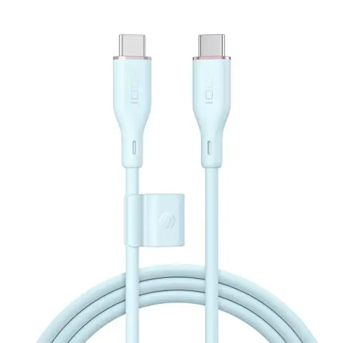Produktbild: SODI USB C auf USB C Kabel 100W, Schnellladekabel USB C Kompatibel mit MacBook Pro 2020, iPad Pro 2020, iPad Air 5, Galaxy S24, Pixel, Switch, LG und mehr, 480Mbps, mit Kabel-Clip, 1.8M, Blau