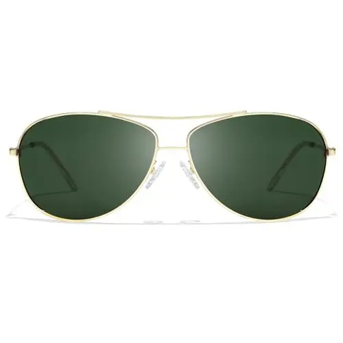 Produktbild: SODQW Polarisierte Sonnenbrille Herren mit UV400-Schutz, Retro-Ovale-Stil aus Aluminiummetallrahmen, Ultralicht D-Stylish und Stylish Glare Blocking