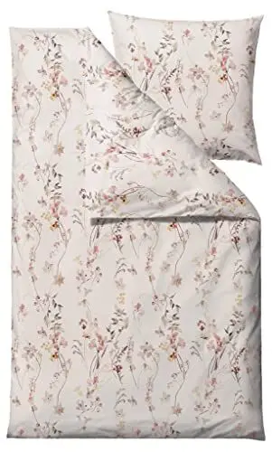 Produktbild: Södahl Organic Meadow Bio Bettwäsche 155x220 cm aus 100% Bio-Baumwolle, Set mit 1 Bettbezug 155 x 220 cm und 1 Kissenbezug 80 x 80 cm, Rose (Rosa/Rot)
