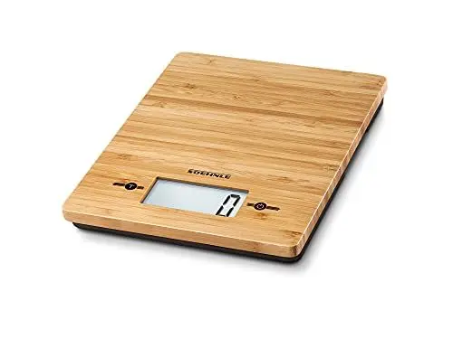 Produktbild: Soehnle Bamboo, digitale Küchenwaage, hochwertige und natürliche Haushaltswaage aus echtem Bambus, elektronische Waage mit Sensor-Touch, Gewicht bis zu 5 kg, inkl. Batterien, hygienische Wiegefläche