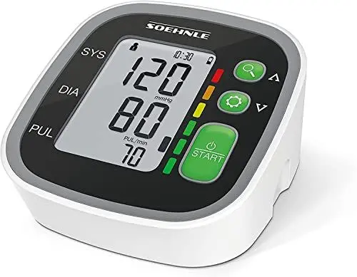 Produktbild: Soehnle Oberarm Blutdruckmessgerät Systo Monitor 300 mit vollautomatischer Messung, Blutdruckmesser mit Bewegungssensor, Blutdruck Messgerät, inkl. Batterien