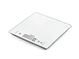 Produktbild: Soehnle Page Comfort 400, digitale Küchenwaage, weiß, Gewicht bis zu 10 kg (1-g-genau), Haushaltswaage mit Sensor-Touch, elektronische Waage inkl. Batterien, extragroße Wiegefläche