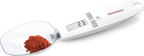 Produktbild: Soehnle digitale Küchenwaage Cooking Star mit 0,1-g-genauer Teilung und 500 g Tragkraft, Löffelwaage für kleinste Mengen, Feinwaage für Gewürze, Weiß