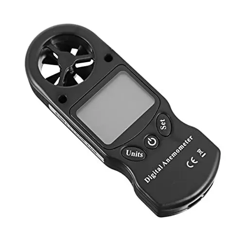 Produktbild: SOESFOUFU Weit Verbreitet in Der Ölarbeit Umweltüberwachung Handheld Digital Hygrothermograph Windgeschwindigkeitsmesser Keine Batterie Schwarz
