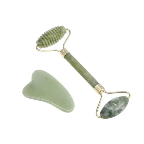 Produktbild: SOESFOUFU 2st Massagegerät Steine Gesichtsmassagerolle Kratzende Massagewerkzeuge Gesichtshautroller Hautabstreifwalze Gesichtsmassagestein Gesichtsroller Augenroller Beauty-gerät Jade