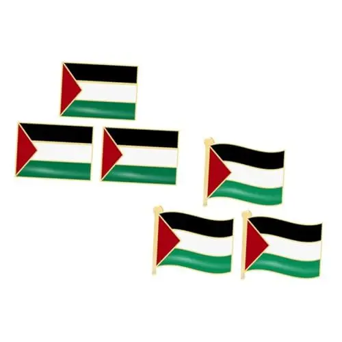 Produktbild: SOESFOUFU 6Stücke Palästinensische Flagge Broschen Metall Anstecknadel für Männer und Frauen Flaggen Pin für Anzüge Kleidung und Accessoires Patriotisches Schmuckstück