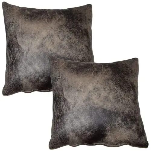 Produktbild: Sofakissen mit Füllung, 2 Stück braune Mikrofaser-Kissen für Sofas und Wohnkultur, Kissenbezüge 45 x 45 und Kissen 45 x 45, 2 Stück Bettkissen.