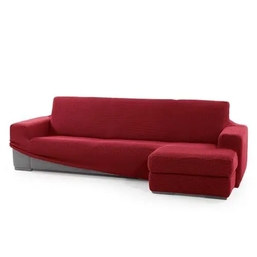 Produktbild: SOFASKINS® super elastischer Chaise Longue überzug, Sofabezug Kurze rechte Armlehne, Sofa überzug atmungsaktiv, bequem und langlebig, Kompatible Abmessungen des Sofas (210-340 cm), Farbe rot