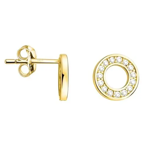 Produktbild: SOFIA MILANI - Damen Ohrringe 925 Silber - golden/vergoldet - mit Zirkonia Steinen - Kreis Rund Ohrstecker - E2446
