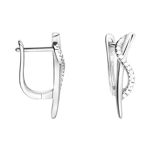 Produktbild: SOFIA MILANI - Damen Ohrringe 925 Silber - mit Zirkonia Steinen - Gebogener Ohrstecker - E1787