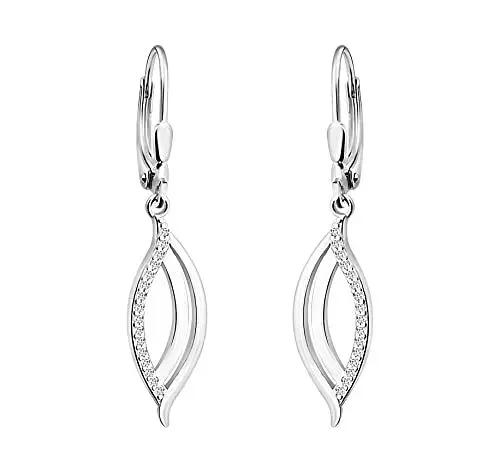 Produktbild: SOFIA MILANI - Damen Ohrringe 925 Silber - mit Zirkonia Steinen - Oval Ohrhänger - 20563