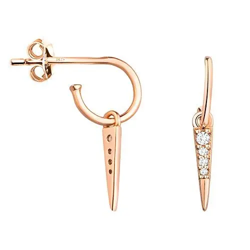 Produktbild: SOFIA MILANI - Damen Ohrringe 925 Silber - vergoldet/rosé golden - mit Zirkonia Steinen - Stab Steck Creolen - 21032