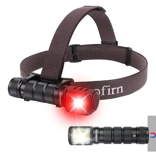 Produktbild: Sofirn HS42 Stirnlampe LED Wiederaufladbar - Rotlicht Weißem Licht Kopflampe Stirnlampen Aufladbar 2100 Lumen, IPX6 Wasserdichtes LED Helmlampe, Superhell Lampe für Camping, Wandern, Thrower & Flood