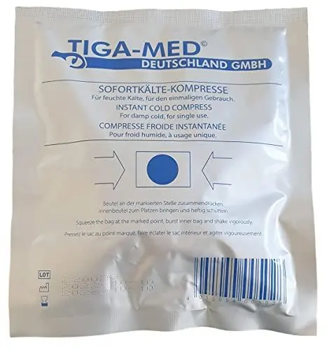 Produktbild: TIGA-MED 20 Stück Sofort Kältekompressen für Prellungen, Insektenstiche und andere Verletzungen | 15x17cm | vielseitig verwendbar | Medizinprodukt | Einmal Kühlkompressen | Sofortkältekompressen