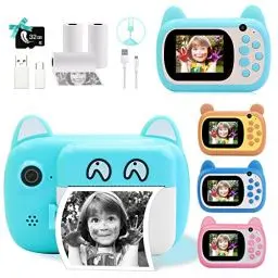Produktbild: Sofortbildkamera für Kinder, 6,1 cm LCD-Bildschirm Kinder Druckkamera,Digitalkamera mit 6-fachem Zoom,24 M Pixeln Dual-Objektiv & 1080P Videorekorder, Geschenk für Jungen und Mädchen(Grün)