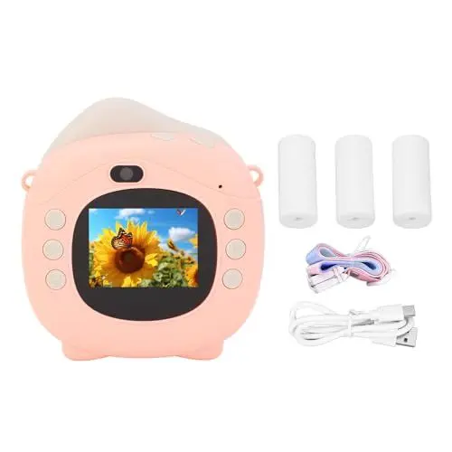 Produktbild: Sofortbildkamera mit Druckpapier, 12 MP Digitalkamera, Tragbare Thermodruck Videokamera mit 2 Zoll Bildschirm, Digitalem Bilderrahmen mit Mehrfachzoom (32GB)