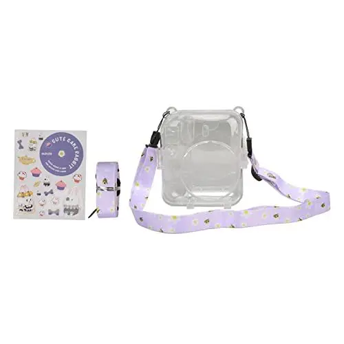 Produktbild: Sofortbildkamera-Hülle für Fujifilm 12, Schutzhülle für Instant 12, Individuelle Hülle mit Aufklebern, Abnehmbarer Verstellbarer Schultergurt, Geschenke (Rosa)