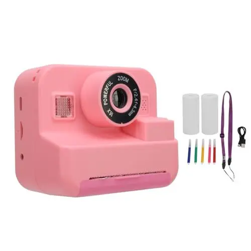 Produktbild: Sofortdruckkamera, Kinderkamera, Sofortdruck für Mädchen, 2,4-Zoll-IPS-Bildschirm, Digitalkamera mit Druckpapier, Thermodruck, 12 MP, Tragbare Reisekamera für Jungen und Mädchen