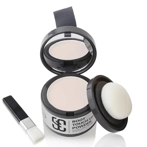 Produktbild: Ansatzpuder, Haar-Concealer Haarverdichtung für Frauen und Männer, Haaransatz Ausbessern & Kaschiert Sofort Haarausfall,Touch Up Haarpulver für dünnes Haar für Frauen (Weiß, 4g)