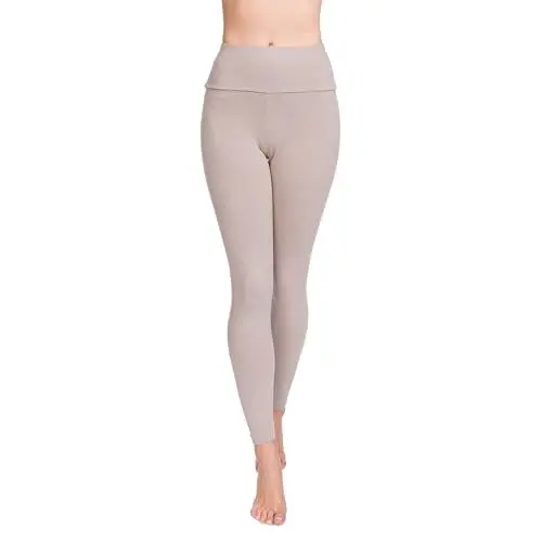 Produktbild: Soft Sail Damen Leggings, hohe Taille, Bauchkontrolle, weiche Baumwolle Gr. 38 EU/M beige
