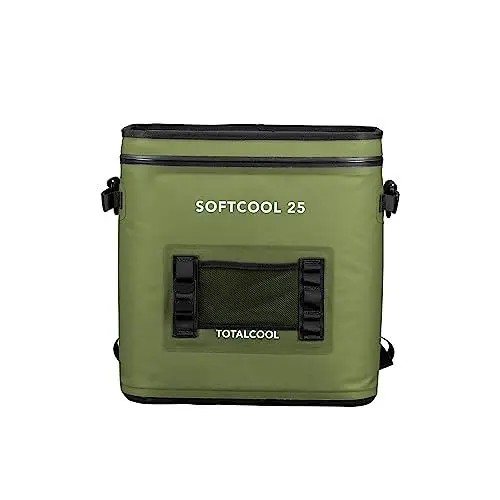 Produktbild: Softcool – Tragbare Camping-Kühlbox – Netzunabhängige Kühlbox für Camping – Weiche Picknick-Kühltasche für die Familie – Isolierte Angel-Kühlbox (25L, Camouflage-GRÜN)