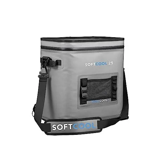 Produktbild: Softcool – Tragbare Camping-Kühlbox – Netzunabhängige Kühlbox für Camping – Isolierte Angel-Kühlbox – Isolierte Thermo-Kühltasche für Camping-Lebensmittel (25L, GRAU)
