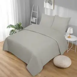 Produktbild: Softex Royal Microfaser Bettwäsche, 200 x 220. cm, Hellgrau, weich, anschmiegsam und bügelfrei, 3-teiliges Set: 1 Bettbezug + 2 Kissenbezug, 80 x 80 cm