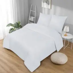 Produktbild: Softex Royal Microfaser Bettwäsche, 220 x 240. cm, Weiss, weich, anschmiegsam und bügelfrei, 3-teiliges Set: 1 Bettbezug + 2 Kissenbezug, 80 x 80 cm