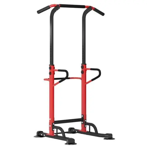 Produktbild: SogesHome Kraftturm mit Dip-Station, Multifunktionale Power Tower Krafttraining klimmzugturm, höhenverstellbar von 190 bis 230 cm, Pull up Bar, Klimmzugstange, Kraftstation,Trainingsgerät zu Hause
