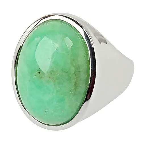 Produktbild: sogni d'oro Silberzeit Damen Ring aus 925 Silber mit Chrysopras 50 (15.9)