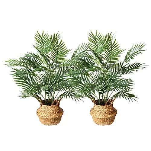 Produktbild: SOGUYI Künstliche Areca Palme Pflanzen 70cm Kunstpflanze Kunstpalme Groß Zimmerpflanzen Plastik Pflanze Plants Deko im Topf Fake Plant Dekoration für Büro Garten Wohnzimmer Balkon(2 Stück