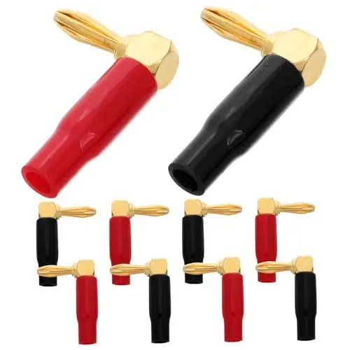 Produktbild: SOIMISS 10 Stück Vergoldete Bananenstecker mit Dual Schraubensicherung Kompakte Lautsprecheranschlüsse für Stabile Audioverbindungen Geeignet für Lautsprecherkabel und Heimkinoanlagen