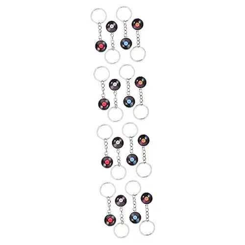 Produktbild: SOIMISS 16stücke Schlüsselanhänger Teiliges Kreatives Vinyl-schallplatten-design Leichtgewichtige Stilvolle Schlüsselringe Für Musiker Taschenanhänger Und Dekoration