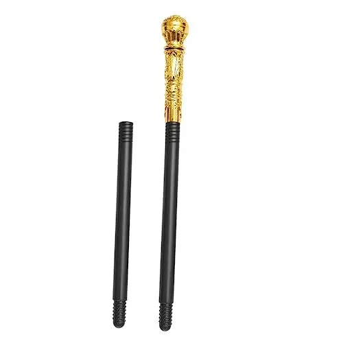 Produktbild: SOIMISS 1Stk Halloween-Requisitenstock Spazierstock mit ägyptischem Halloween-Kostümzubehör Stütze Halloween Costume Halloween Kleidung runder Stab dreiteiliger Zauberstab Golden