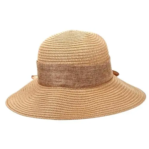 Produktbild: SOIMISS Strohhut Mit Schleife Modischer Sonnenhut Für Damen Breite Krempe Für Outdoor-aktivitäten