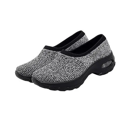 Produktbild: SOIMISS 1 Paar Damen Sport Fly Woven Schuhe lässige Mesh-Schuhe Turnschuhe mit Dicker Sohle Sport-Sneaker lässige Turnschuhe Damenschuhe Sommerschuhe Schuhe erhöhen Mesh-Laufschuhe Grey