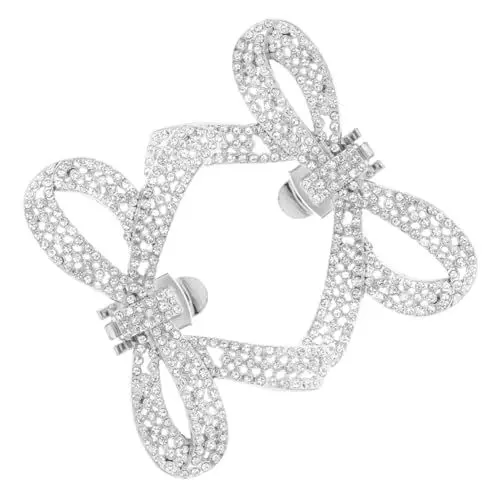 Produktbild: SOIMISS 1 Paar Schleifenkragen schuhschmuck schuhclips schuhbroschen Schmuck für Schuhe Schuhanhänger für Absätze Schuhclip für die Braut Flats Schuhclip Kristall Kristall Legierung Silver