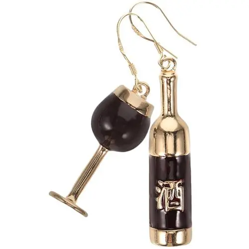 Produktbild: SOIMISS 1 Paar Weinflasche Weinglas-Ohrringe Damen-Tropfen- Und Ohrhänger Trendige Brillen-Ohrstecker Für Mädchen Mädchen-Ohrhänger Weinglas-Cup-Ohrring Rotwein-Ohrtropfen