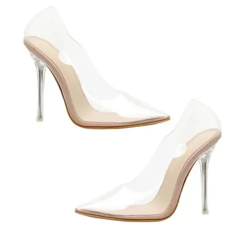 Produktbild: SOIMISS 1 Paar transparente High Heels Sommerschuhe Summer Shoes Frauen Sandalen transparente Partyhochzeitspumps Brautsandalen Sandalen mit hohen Absätzen Obermaterial: künstliches PU