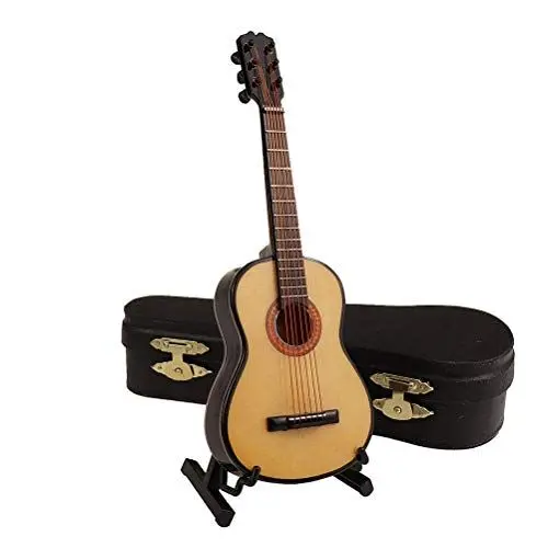 Produktbild: SOIMISS 1 Satz Gitarrenmodell Elektrische Gitarre Drehleier-Instrument Puppenhaus-Gitarre Kleine Geschenke Gitarre Vorgeben Kleine Gitarre E-Gitarre Bonsai Männer Und Frauen Mini Hölzern