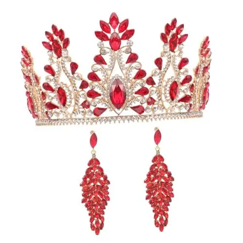 Produktbild: SOIMISS 1 Satz Kristall-Tiara Hochzeitsschmuck Fee Zubehör Hochzeitskrone Brautschmuck damengeschenke kolczyki damskie Trachtenstirnbänder für Damen Trachtenkronen für Damen Legierung rot